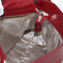 Salvatore Ferragamo Gancini Hand Bag Leather 2way Red Silver Auth gh2288A-22