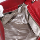 Salvatore Ferragamo Gancini Hand Bag Leather 2way Red Silver Auth gh2288A-23
