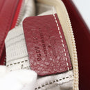 Salvatore Ferragamo Gancini Hand Bag Leather 2way Red Silver Auth gh2288A-27