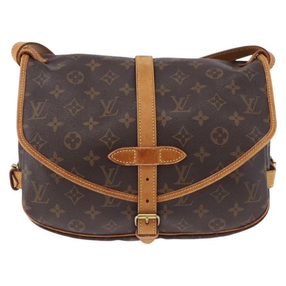 LOUIS VUITTON Monogram Saumur 30 Shoulder Bag M42256 LV Auth gh2291A