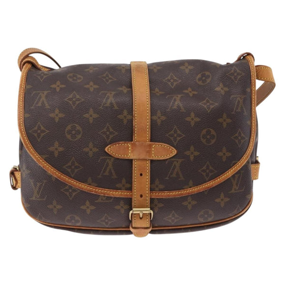 LOUIS VUITTON Monogram Saumur 30 Shoulder Bag M42256 LV Auth gh2291A
