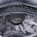 GUCCI Bamboo Hand Bag Leather Outlet Black Gold Tone 000 123 0316 Auth gh2298-17