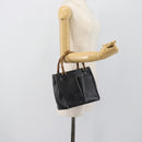 GUCCI Bamboo Hand Bag Leather Outlet Black Gold Tone 000 123 0316 Auth gh2298-22