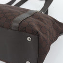 GUCCI GG Canvas Abbey Tote Bag Outlet Dark Brown Silver 268640 Auth gh2299-10