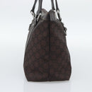 GUCCI GG Canvas Abbey Tote Bag Outlet Dark Brown Silver 268640 Auth gh2299-4