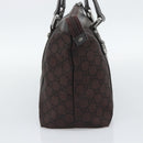 GUCCI GG Canvas Abbey Tote Bag Outlet Dark Brown Silver 268640 Auth gh2299-5