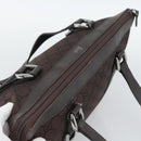 GUCCI GG Canvas Abbey Tote Bag Outlet Dark Brown Silver 268640 Auth gh2299-6