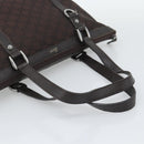 GUCCI GG Canvas Abbey Tote Bag Outlet Dark Brown Silver 268640 Auth gh2299-7