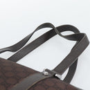GUCCI GG Canvas Abbey Tote Bag Outlet Dark Brown Silver 268640 Auth gh2299-8