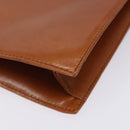 LOEWE Anagram Hand Bag Leather Brown Auth gh230-16