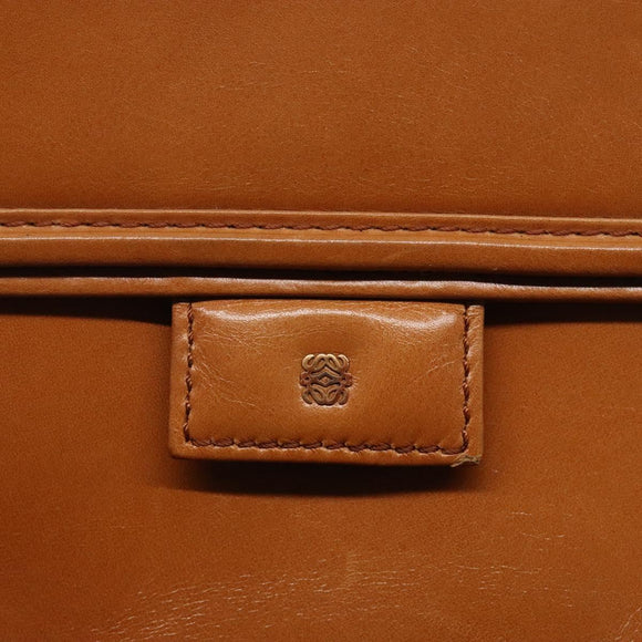 LOEWE Anagram Hand Bag Leather Brown Auth gh230