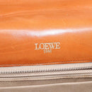 LOEWE Anagram Hand Bag Leather Brown Auth gh230-18