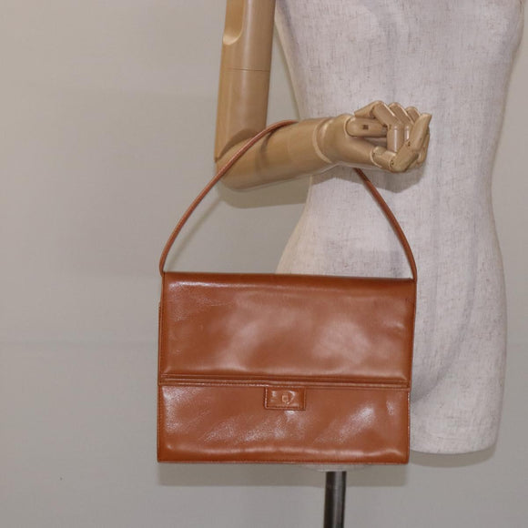 LOEWE Anagram Hand Bag Leather Brown Auth gh230