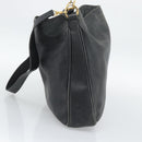 GUCCI Bamboo Hand Bag Leather 2way Black Gold Tone 001 1577 2615 Auth gh2300-5
