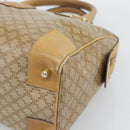 CELINE Macadam Hand Bag PVC Leather Beige Gold Tone Auth gh2301-10