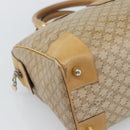 CELINE Macadam Hand Bag PVC Leather Beige Gold Tone Auth gh2301-11