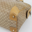 CELINE Macadam Hand Bag PVC Leather Beige Gold Tone Auth gh2301-12