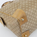 CELINE Macadam Hand Bag PVC Leather Beige Gold Tone Auth gh2301-13