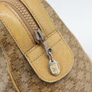 CELINE Macadam Hand Bag PVC Leather Beige Gold Tone Auth gh2301-14