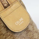 CELINE Macadam Hand Bag PVC Leather Beige Gold Tone Auth gh2301-15
