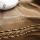 CELINE Macadam Hand Bag PVC Leather Beige Gold Tone Auth gh2301-16