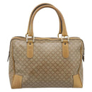 CELINE Macadam Hand Bag PVC Leather Beige Gold Tone Auth gh2301-3