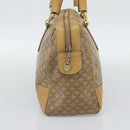 CELINE Macadam Hand Bag PVC Leather Beige Gold Tone Auth gh2301-4
