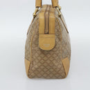 CELINE Macadam Hand Bag PVC Leather Beige Gold Tone Auth gh2301-5
