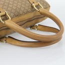 CELINE Macadam Hand Bag PVC Leather Beige Gold Tone Auth gh2301-7