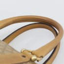 CELINE Macadam Hand Bag PVC Leather Beige Gold Tone Auth gh2301-8