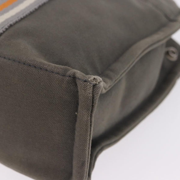 HERMES Fourre Tout PM Hand Bag Canvas Gray Silver Auth gh2302