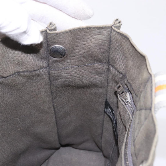 HERMES Fourre Tout PM Hand Bag Canvas Gray Silver Auth gh2302