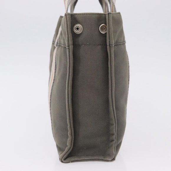 HERMES Fourre Tout PM Hand Bag Canvas Gray Silver Auth gh2302