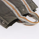HERMES Fourre Tout PM Hand Bag Canvas Gray Silver Auth gh2302-6
