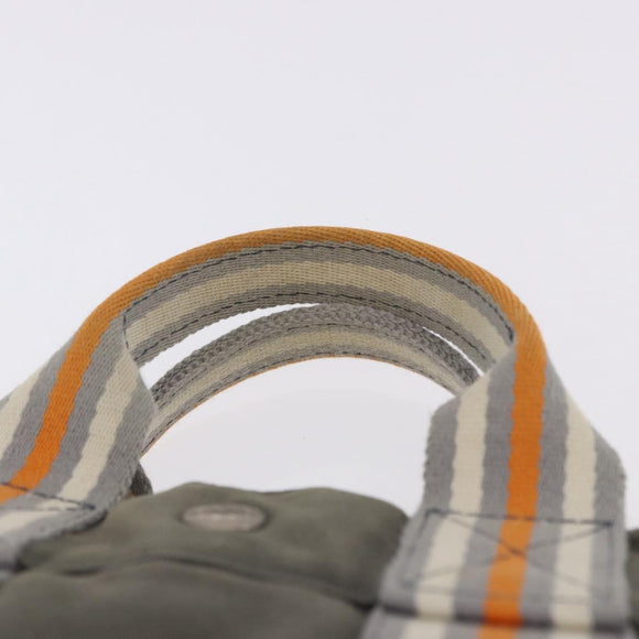 HERMES Fourre Tout PM Hand Bag Canvas Gray Silver Auth gh2302