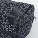 CELINE C Sulky Hand Bag Canvas Navy Gold Tone Auth gh2303-15