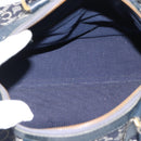 CELINE C Sulky Hand Bag Canvas Navy Gold Tone Auth gh2303-11