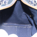 CELINE C Sulky Hand Bag Canvas Navy Gold Tone Auth gh2303-18