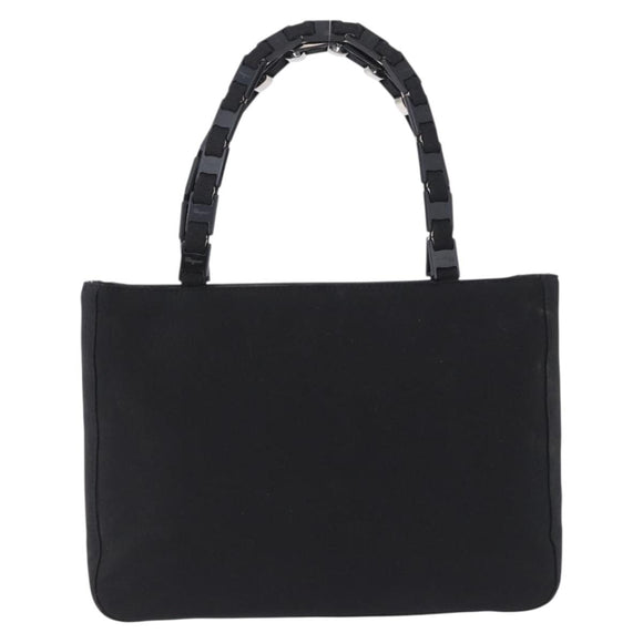 Salvatore Ferragamo Vala Hand Bag Canvas Black Silver Auth gh2305
