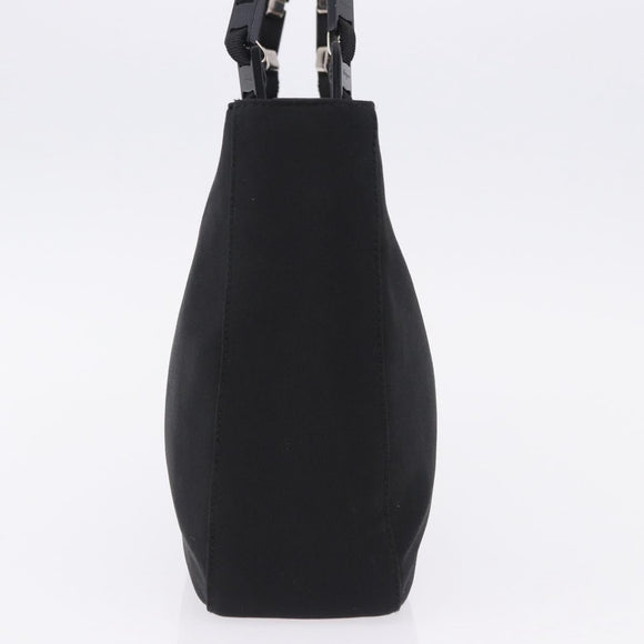 Salvatore Ferragamo Vala Hand Bag Canvas Black Silver Auth gh2305