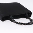 Salvatore Ferragamo Vala Hand Bag Canvas Black Silver Auth gh2305-6