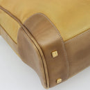 LOEWE Shoulder Bag Leather Beige Gold Tone Auth gh2307-14