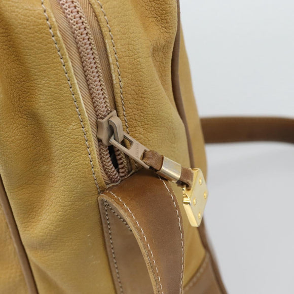 LOEWE Shoulder Bag Leather Beige Gold Tone Auth gh2307