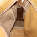 LOEWE Shoulder Bag Leather Beige Gold Tone Auth gh2307-19