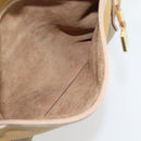 LOEWE Shoulder Bag Leather Beige Gold Tone Auth gh2307-20