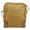 LOEWE Shoulder Bag Leather Beige Gold Tone Auth gh2307-2