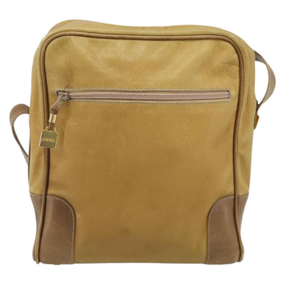 LOEWE Shoulder Bag Leather Beige Gold Tone Auth gh2307 - 0