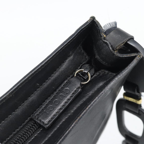 GUCCI Shoulder Bag Leather Black 001 2122 Auth gh2309