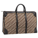 Christian Dior Trotter Canvas Boston Bag Beige Gold Tone Auth gh2311-1