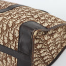 Christian Dior Trotter Canvas Boston Bag Beige Gold Tone Auth gh2311-10